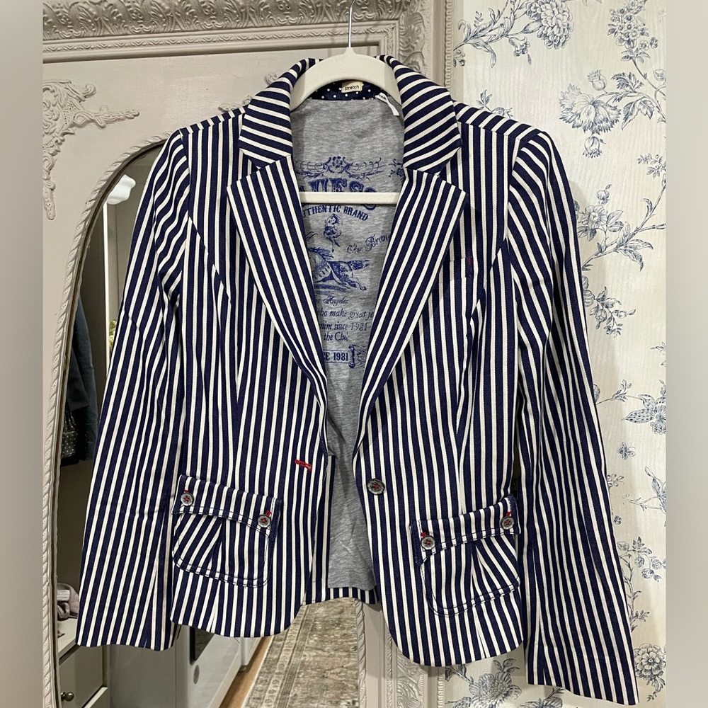 Guess navy stripped blazer